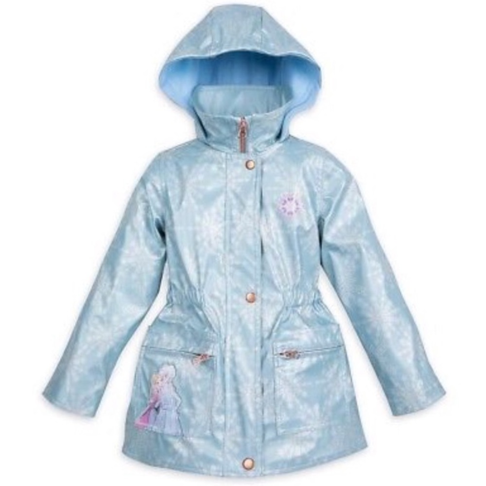 Disney Frozen Light Blue Girls Rain Jacket 2T